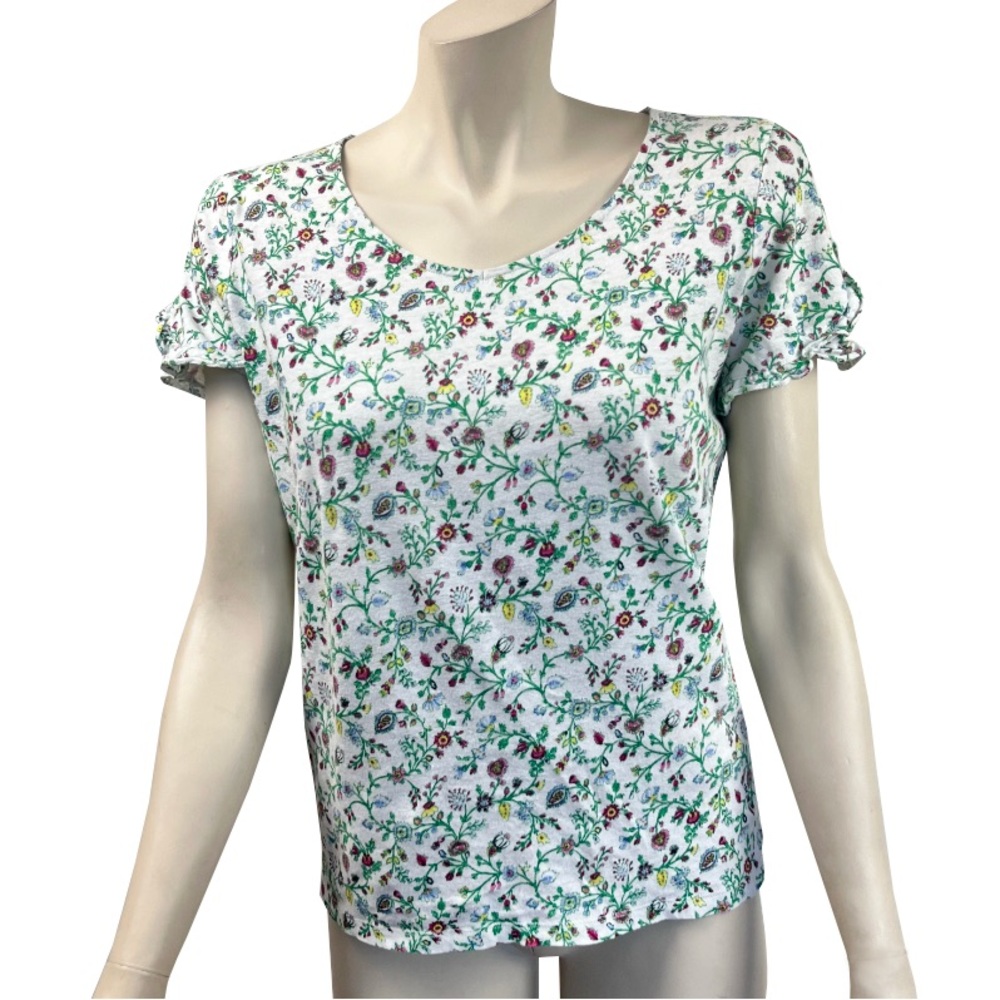 Talbots Floral Linen Blend‎ T-Shirt